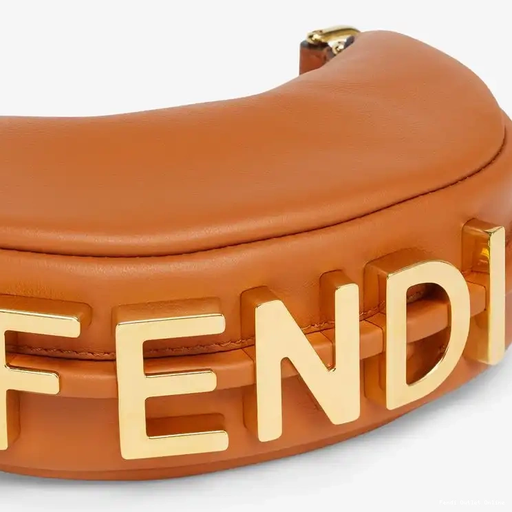 Affordable Hobo Nano Brown Fendi Leather Bag In Calf Fendigraphy 0624